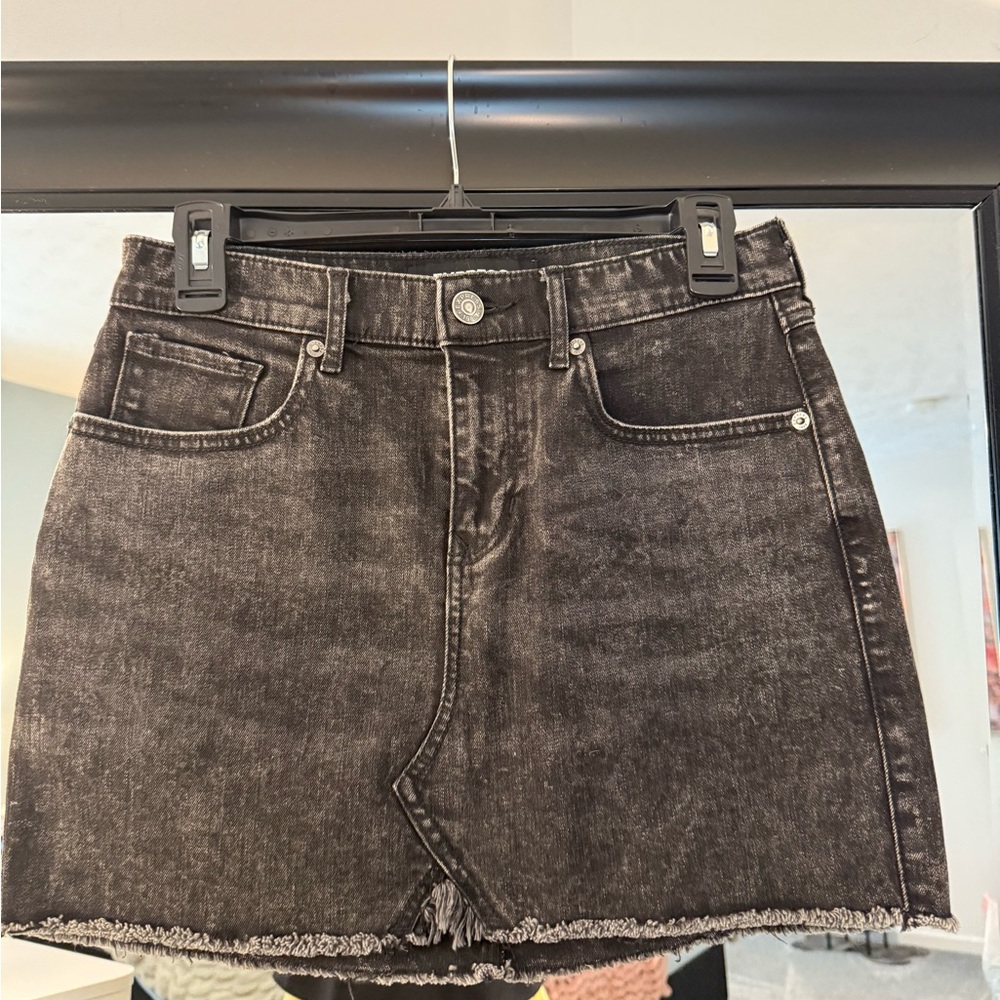 Express Black Denim Mini Skirt